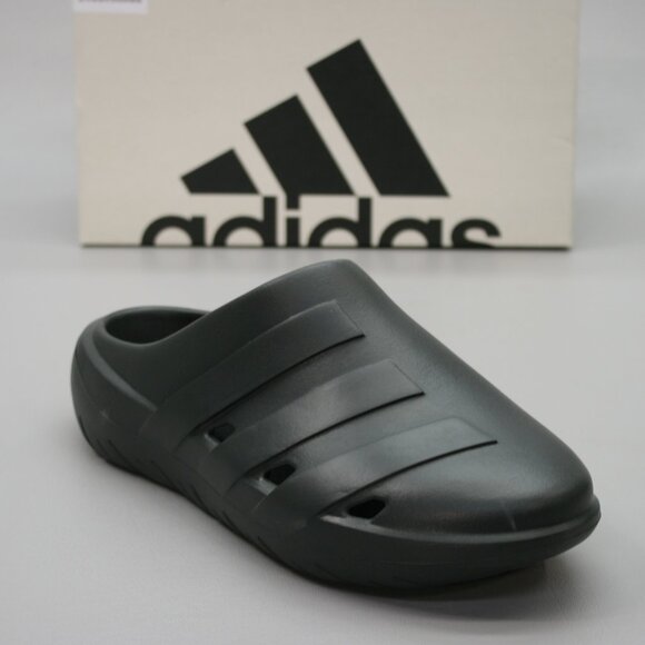 Adidas Ladies 7 Adicane Clogs Carbon Black Slip-on Mules Slides Sandals - HQ9918 - Picture 1 of 10